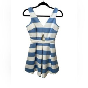 GIANNI BINI White and Blue Stripped Dress Size XS